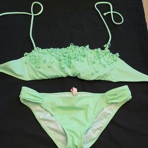 Victoria's Secret Mint Green Bikini Set with Gold Hardware
